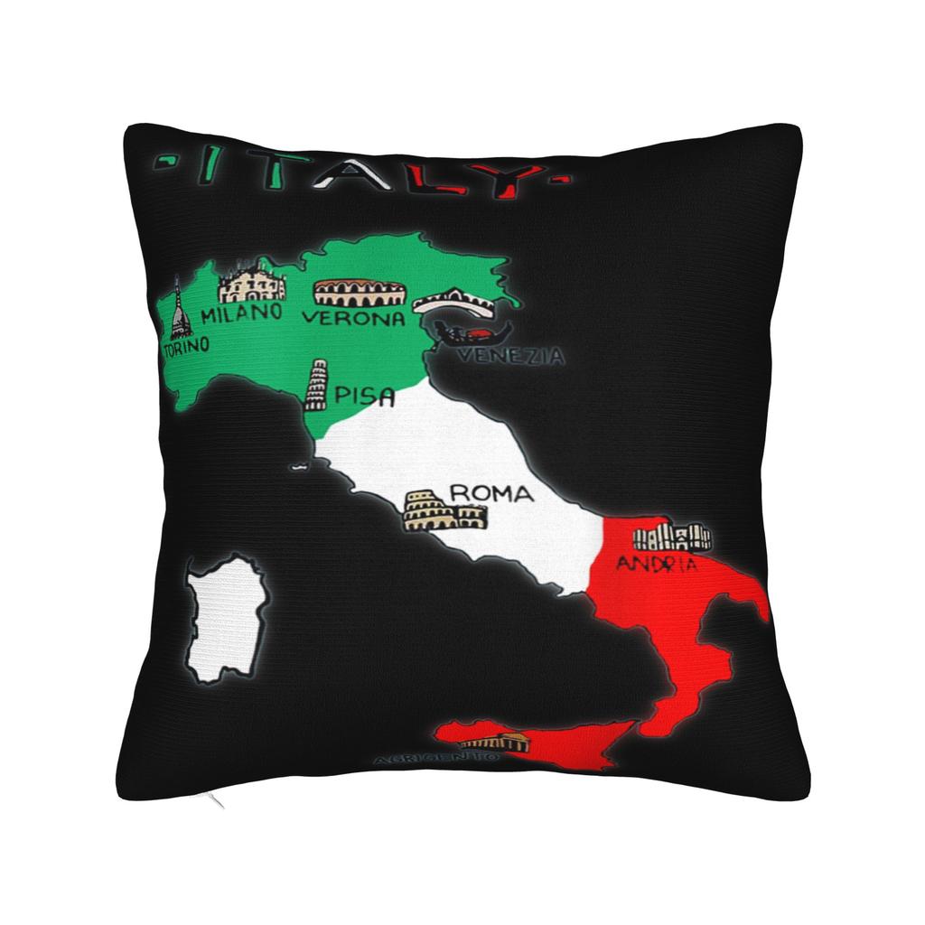 Pillow Cover Italy Flag Holiday Italy Heart Italian Flag  Morden Pillow Case For Sofa Bedroom Home Decor Pillowcases