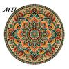 Vintage Floral Pattern Place Mats 4Pcs Nordic Wooden Coasters, Heat Resistant Drink Mats, Non Table Settings Slip Protector for Mugs Cups, Round