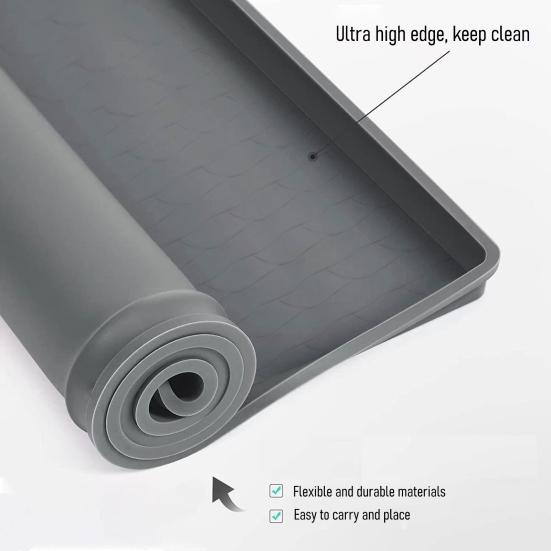 Silikonová podložka pod pračku se zvýšenými okraji Vodotěsná horní úložná podložka pro pračku a sušičku Protiskluzová podložka pro snížení vibrací Ochrana podlahy