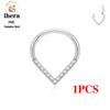 1/10 Stück Edelstahl Rund Nasenring CZ Scharnier Septum Clicker Herz Ohrring Creole Ohr Tragus Knorpel Daith Piercing Schmuck