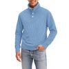 Men's Four-Button Pullover Sweatshirt, Solid Color, High Neck, Long Sleeve