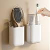 Wall Toothpaste Comb Rack Bathroom Toilet No Punching Wall Storage Rack Washstand Razor Storage Cylinder