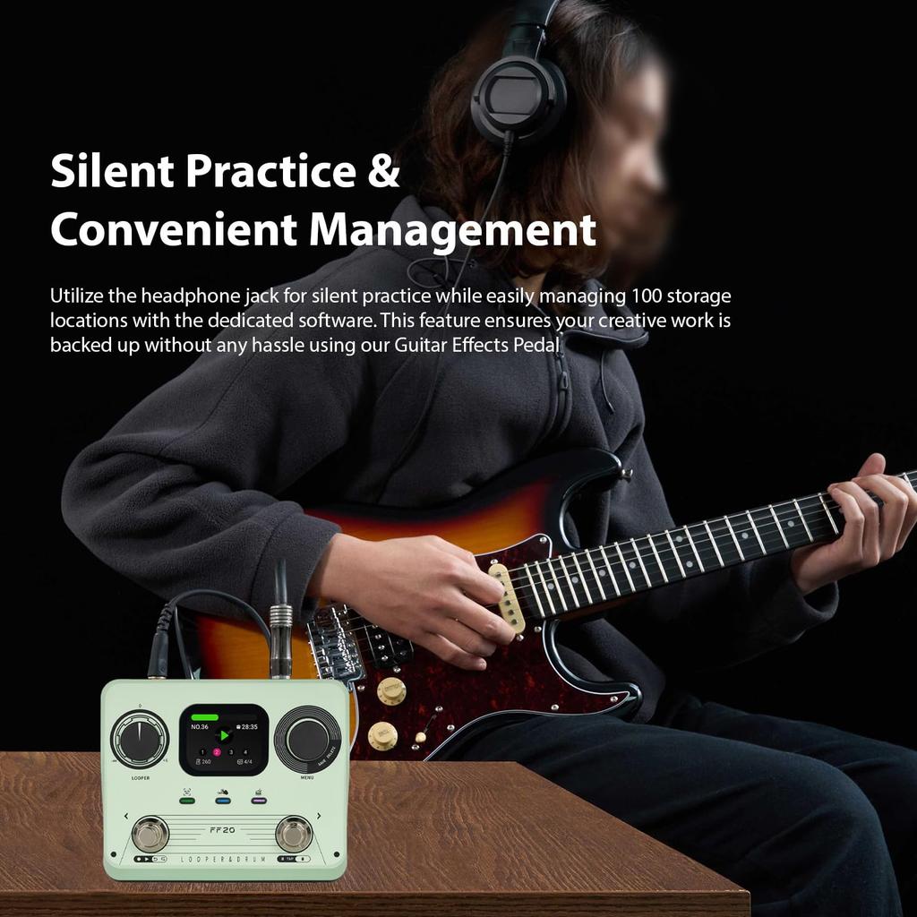 Generic Dual Pedal Controlled Drum Machine Looper Guitar Effect Pedal Stereo Recording 5 Hours 220 Rhythms Suitable for Electric Guitar Effect