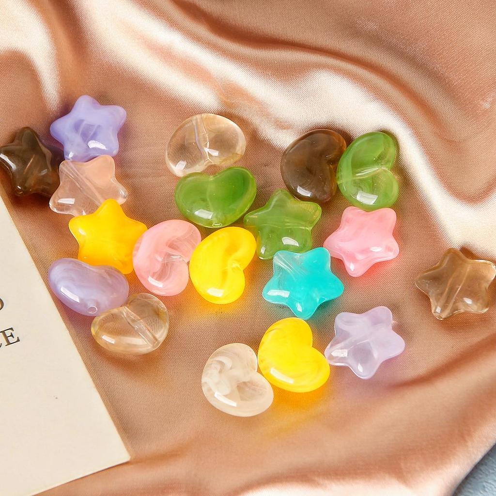 Dreamy Resin Star Heart Beads for DIY Jewelry Making