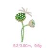 Fashion Fresh Lotus Seed Dragonfly Enamel Colored Zircon Breast Pin New High End Women's Breast Flower Summer Suit Pin Accessory