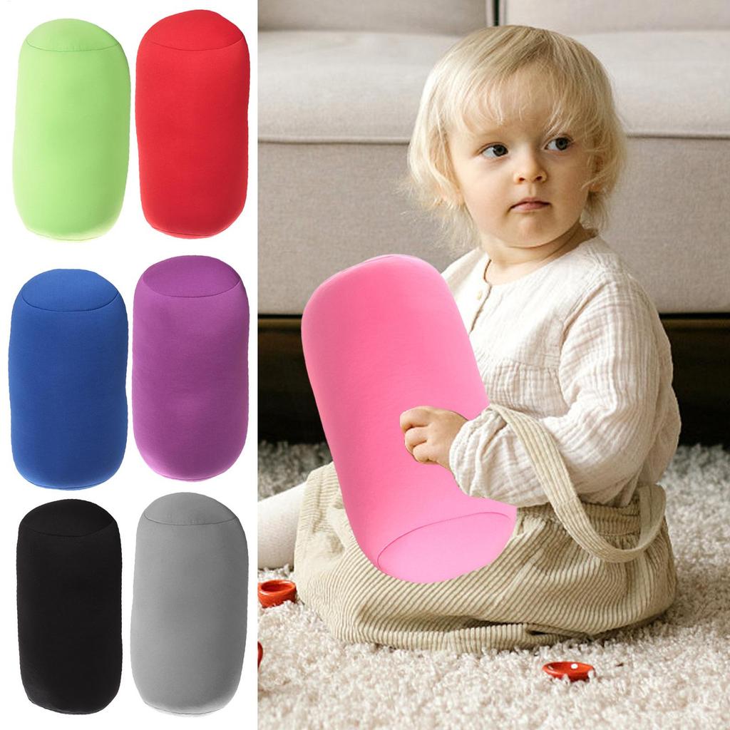 Microbead Pillow Soft Head Pillow Cylindrical Pillow Microbead Back Cushion Roll Pillow Convenient Travel Office Nap Cushion