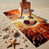 Flaming Soccer Ball Beach Towel, Super Soft Microfiber, Gift for Her/Him, Birthday, for Pool, Beach, Travel, Home Decor Fan Gifts