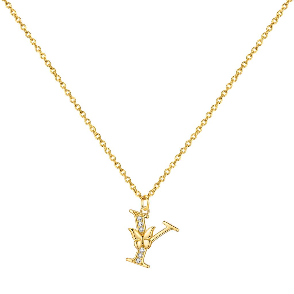 Orstarry 925 Silver Golden A-Z Lucky Letters Necklace Pendant Necklace for Women Birthday Gifts Fashion Fine Jewelry