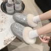 Women's Snow Boots for Autumn and Winter Large Size Thick Sole Sequins Thick Fur Mouth Thick and Warm Snow Boots for Women