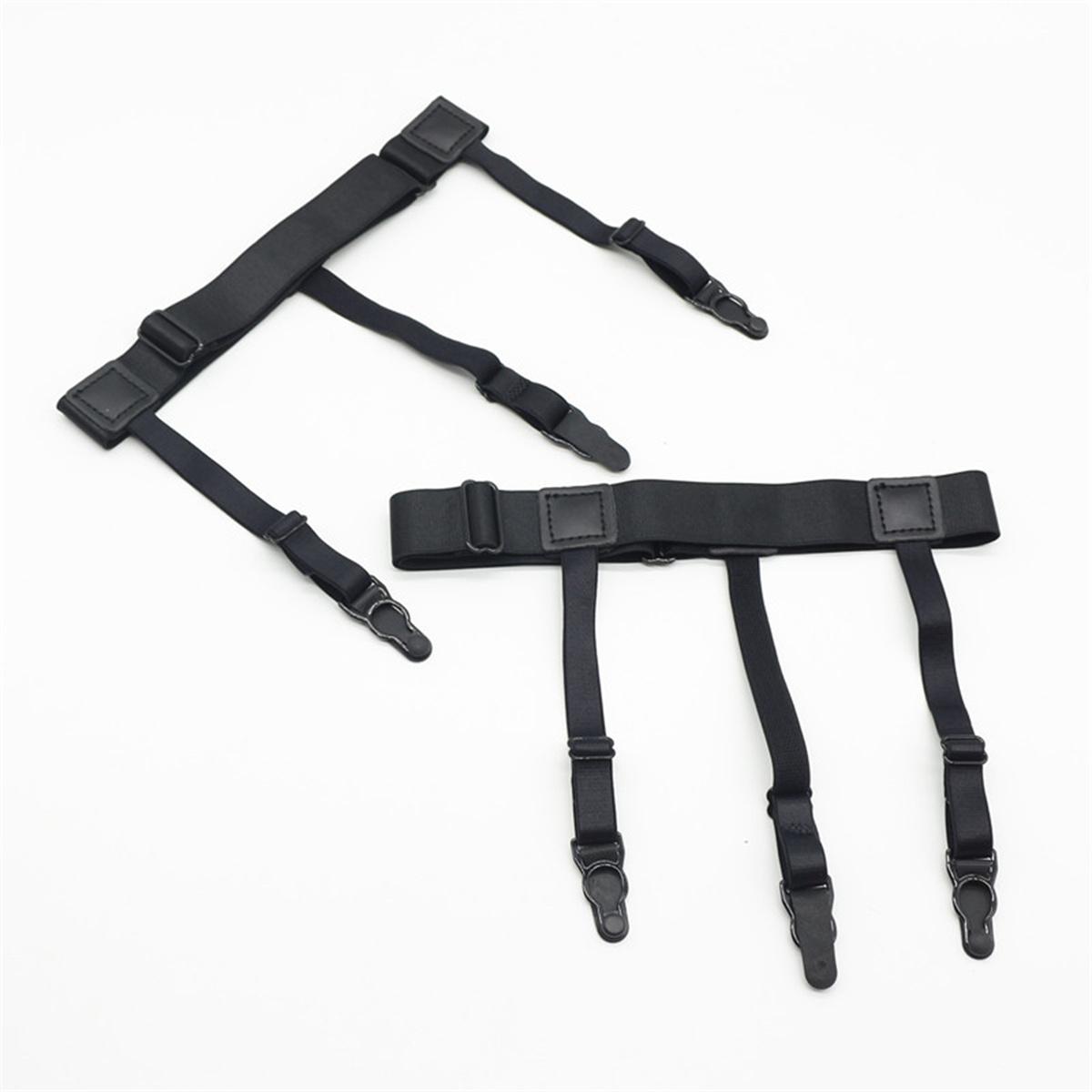 

2pcs Unisex Formal White Collar Suit Shirt Clips to Prevent Tops from Slipping Out Wrinkle-proof Non-slip Shirt Clips Leg Rings