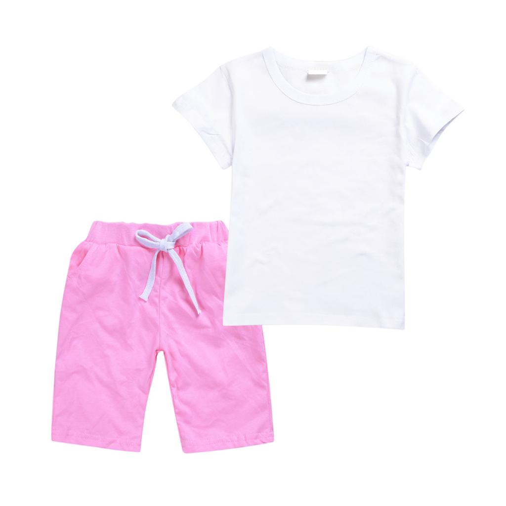 Girls' 2,Piece Set , Color Tee & Shorts Outfit