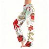 Women's Christmas Snowflake Tree Print Pajama Sleep Pants for Home Comfort