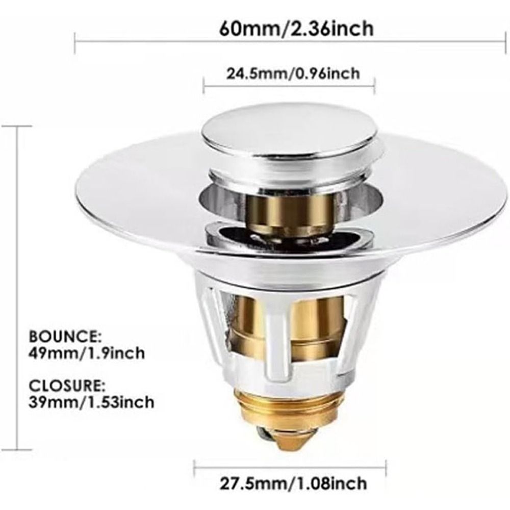 Pop Up Sink Plug Stainless Steel Drain Stopper Universal Drain Filter  Bathroom Accessories