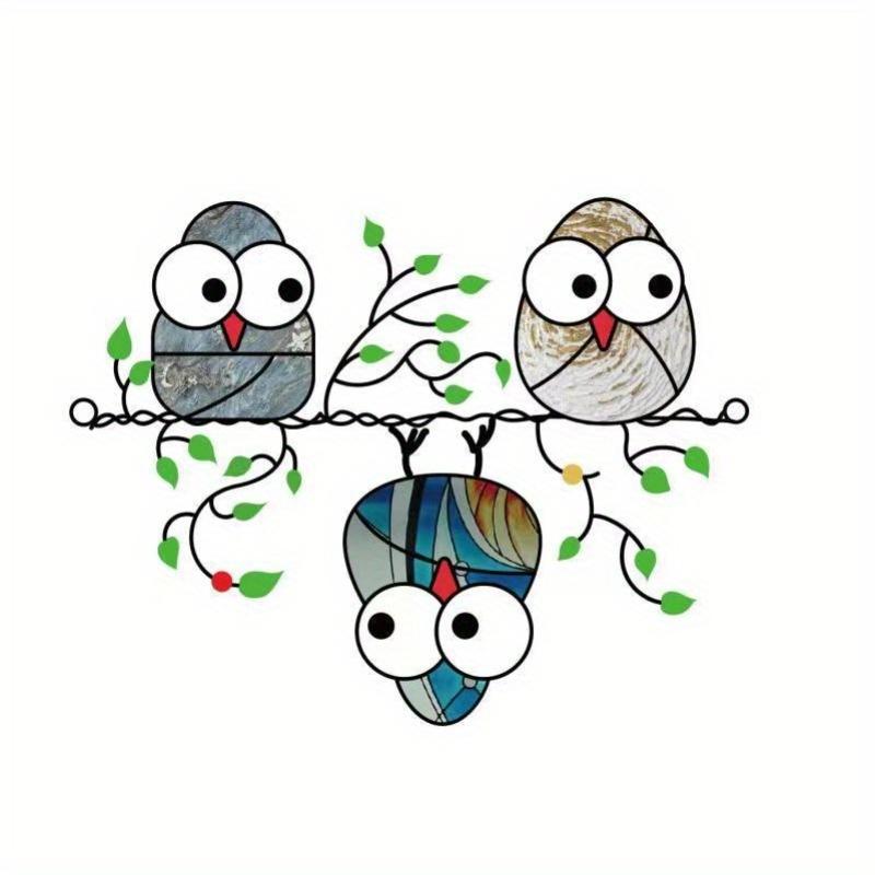1pc Cute Cartoon 3 Owl Pendant Creative Color Owl Pendant Home Garden Decoration Door Hanging Decorations
