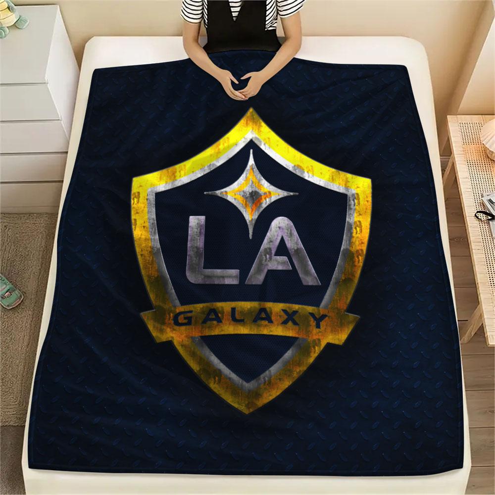 LA Galaxy Bedruckte Flanelldecke, weicher Überwurf für Schlafzimmer Sofa, waschbar, Fußballfanartikel, tolles Geschenk.