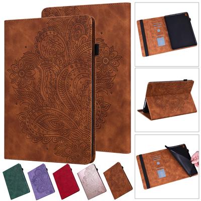 Per Apple iPad/Samsung Galaxy Tab/Huawei Matepad/Amazon/Lenovo Tab/Redmi Pad/Realme Pad Processo di goffratura in pelle Custodia per tablet Fiore di pavone
