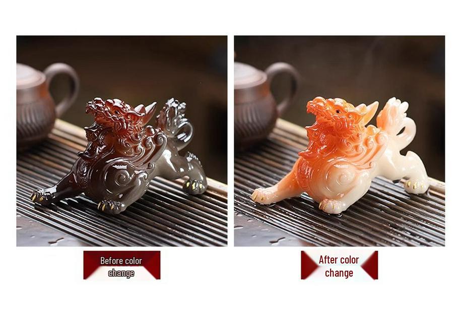 Zen Color-Changing Pixiu Tea Pet – Decorative Ornament for Tea Tray or Kung Fu Tea Set
