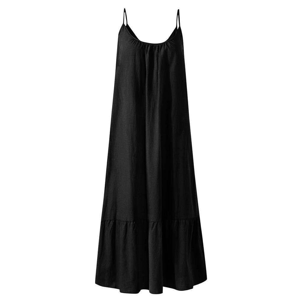 Women's Backless Strapless Dresses, Backless Loungewear Dress, Sleeveless, House Dress, Long Dress With Back Bow