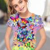 Abbigliamento Bambina Vestiti Bambina Maglietta Manica Corta Bambina Stampa Farfalla Carina Kawaii Girocollo Top Bambina Vestiti Estivi Bambini