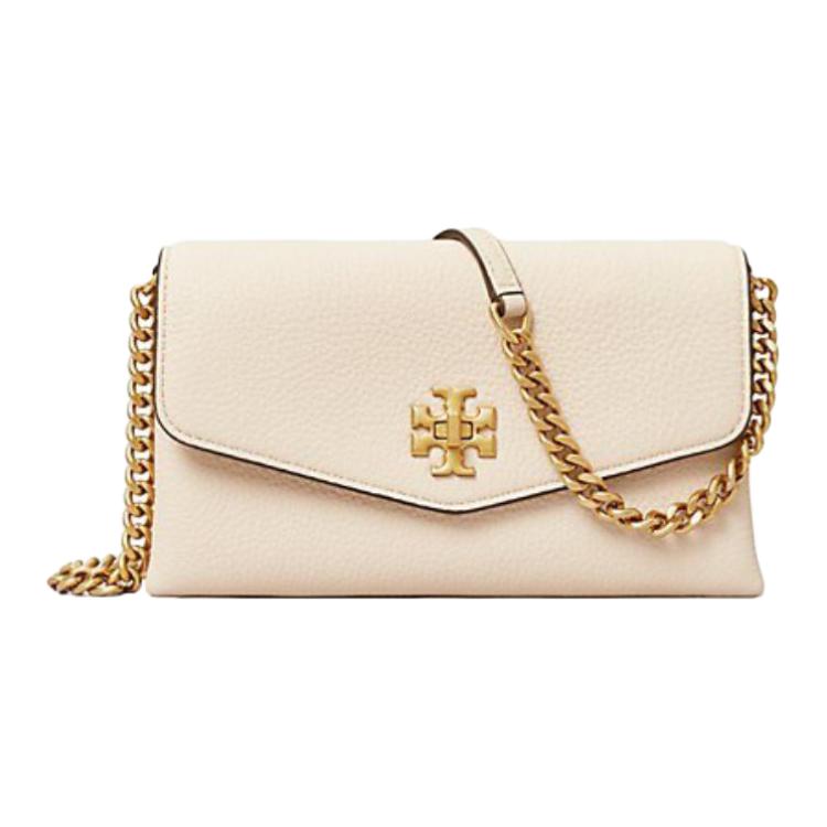 

Tory Burch Kira Metal Double T Logo Pebbled Leather Envelope Shoulder Bag Women bags Cream-White 74881-122 Basic Set (Bag+Dust Bag)