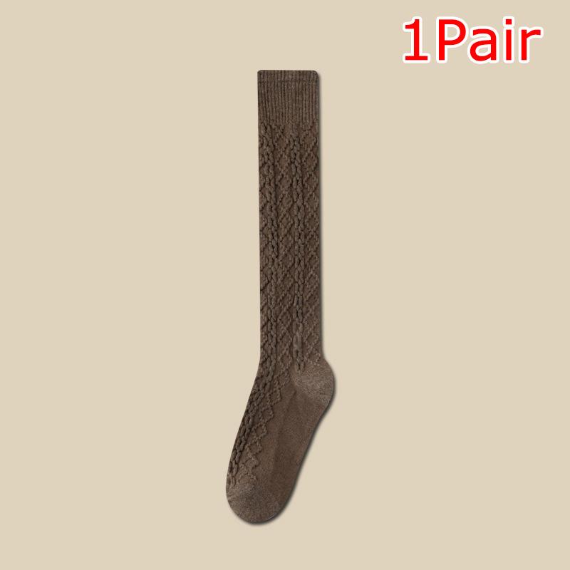 1Pair Warm Activities Soft Fabric Fashionable Skin Friendly Versatile Mid Tube Socks Good Elasticity Delicate Touch Breathable