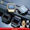For Casio CASIO A168W Series Modified Stainless Steel Metal Small Gold Nugget Silver Block Watch Case Strap Accessories
