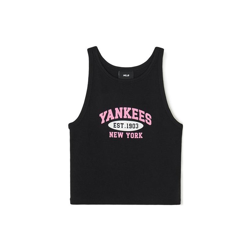 MLB New York Yankees Obcisła Koszulka Bez Rękawów Z Nadrukowanym Logo Literowym Damskie topy Czarny 3FTKV0243-50BKS