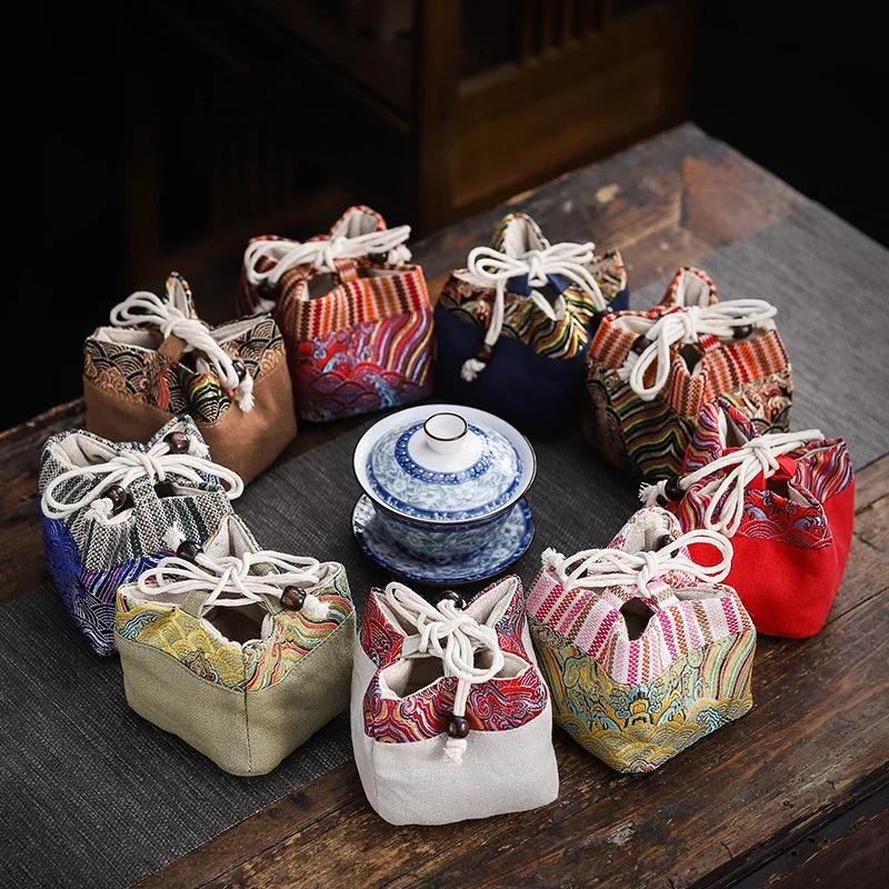Portable Cotton Tea Set Storage Bags Multifunctional Thickened Teapot Teacup Cloth Cozies Travel Picnic Camping Teaware Pouches
