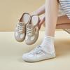 Summer Half Tray White Shoes New Korean Version Ins Female Students Mesh Breathable Height Increase Casual Board Shoes K3903
