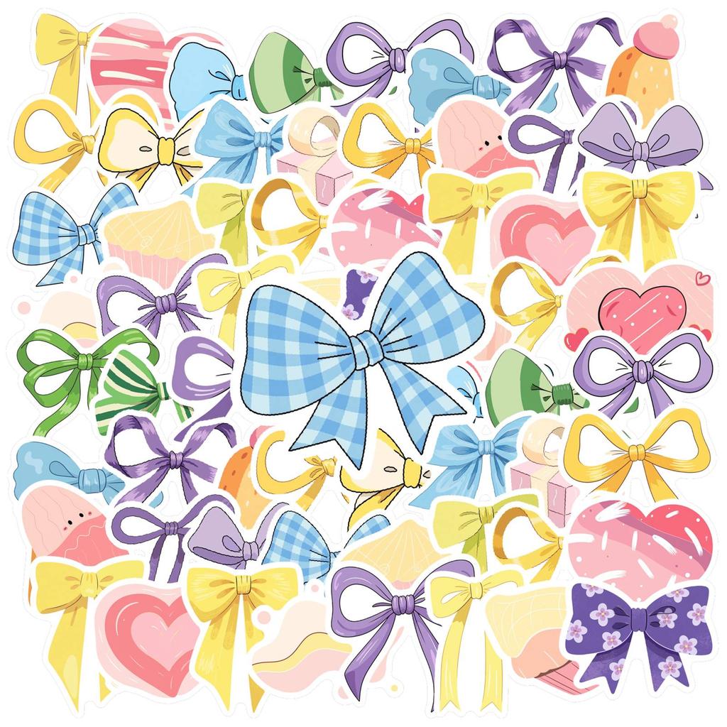 35pcs-50pcs Cartoon Hearts Stickers Whimsical Cupcakes Teacher Reward Stickers Sticker Pack For Suitcase Fridge Phone Luggage