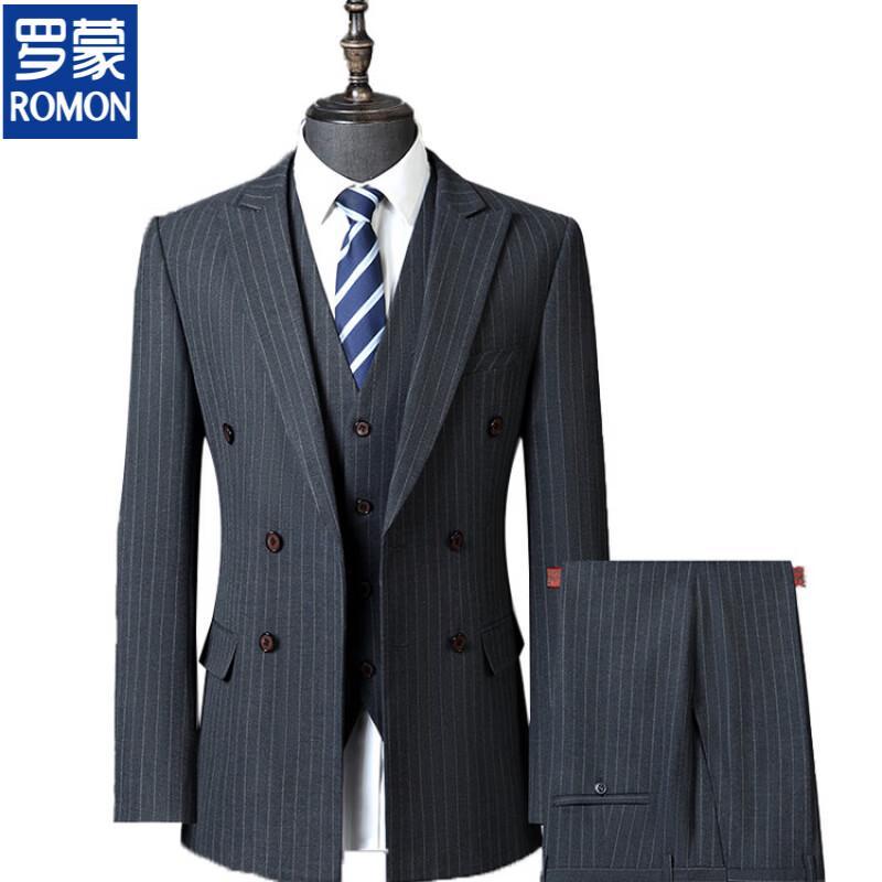 ROMON Men's Business Formal 3-Piece Suit Set