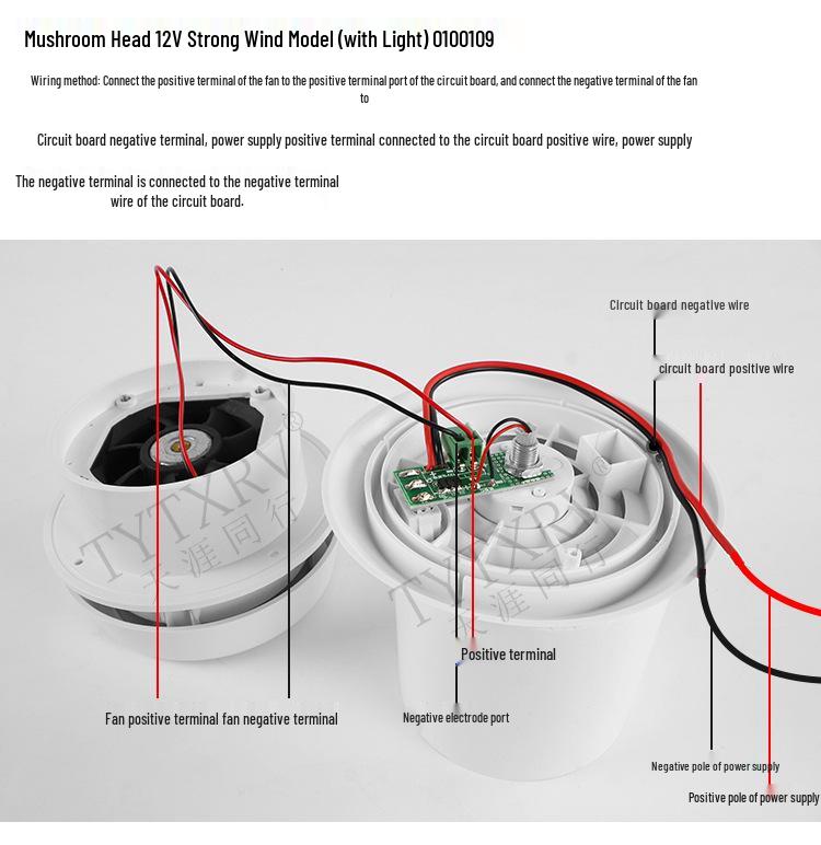 Ventilator de evacuare silențios cu cap ciupercă pentru RV-uri – Accesoriu gură de aerisire rotundă cu montare superioară