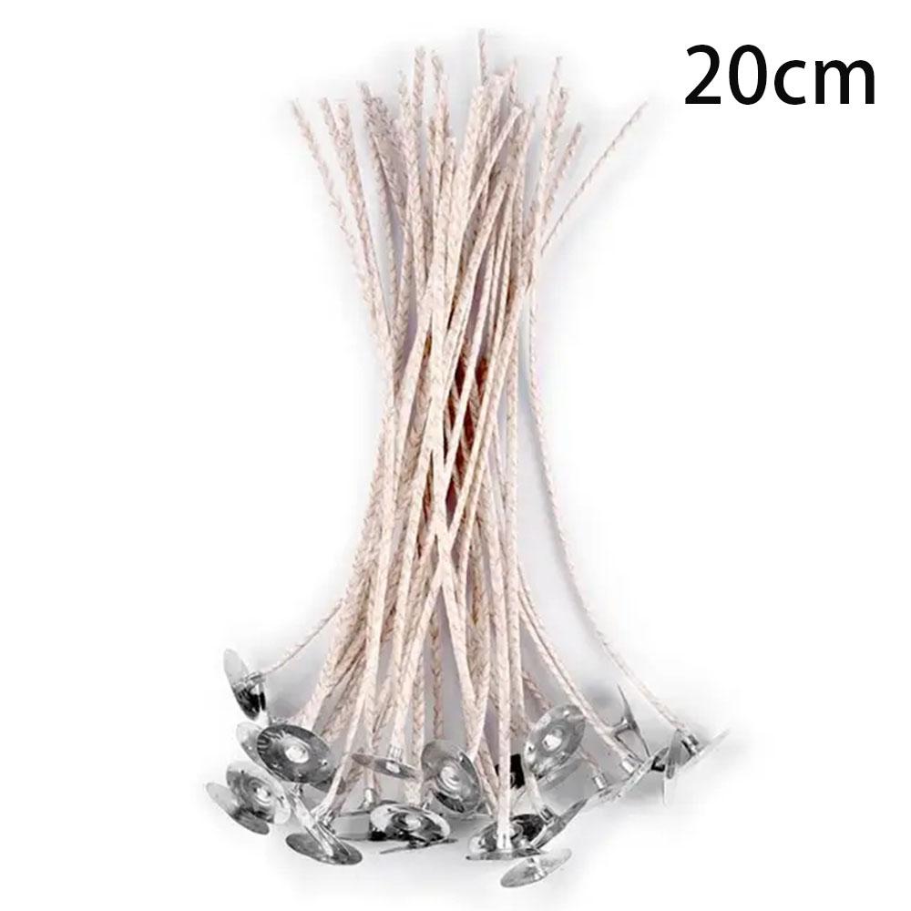 100 Stück/Beutel Bienenwachs-Kerzendochte 9-20 cm Vorgewachst mit natürlichem Sojawachs Baumwolldochte Kerzenherstellung Zubehör 3 Arten von Dochten mit Sockeln