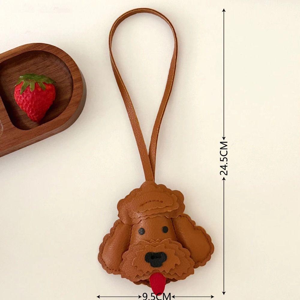 Cute PU Puppy Bag Pendant Cartoon Dog Decorative Hanging Puppy Keyring Versatile Bag Charm Car Decoration