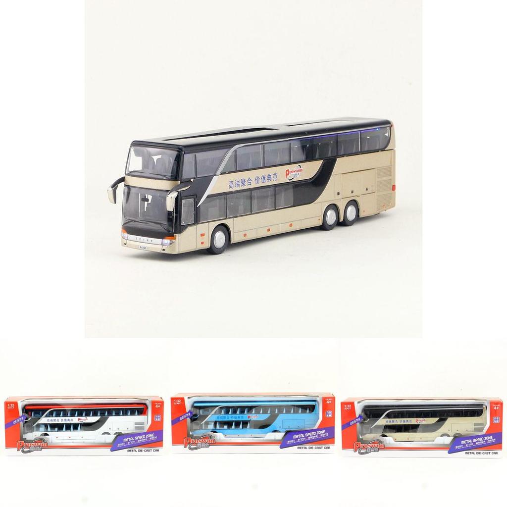 Bus Model Alloy Toy Vehicle With Light Sound For Kids Playroom