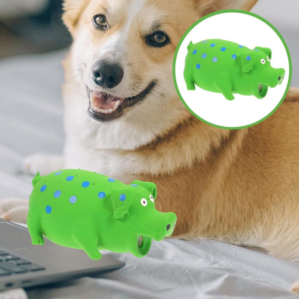 balacoo Squeaky Pig Dog Toys: Latex Grunting Pig Sound Play Toy Squeeze Interactive Molar Bite Piggy Puppy Chew Toys for Dog Puppy Relaxing Training,