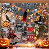 Spooky Party Decorations for Home 9PCS Halloween Static Window Stickers, Gothic Silhouette Decals, Reusable Retro Horror Stickers Waterproof PVC Glass