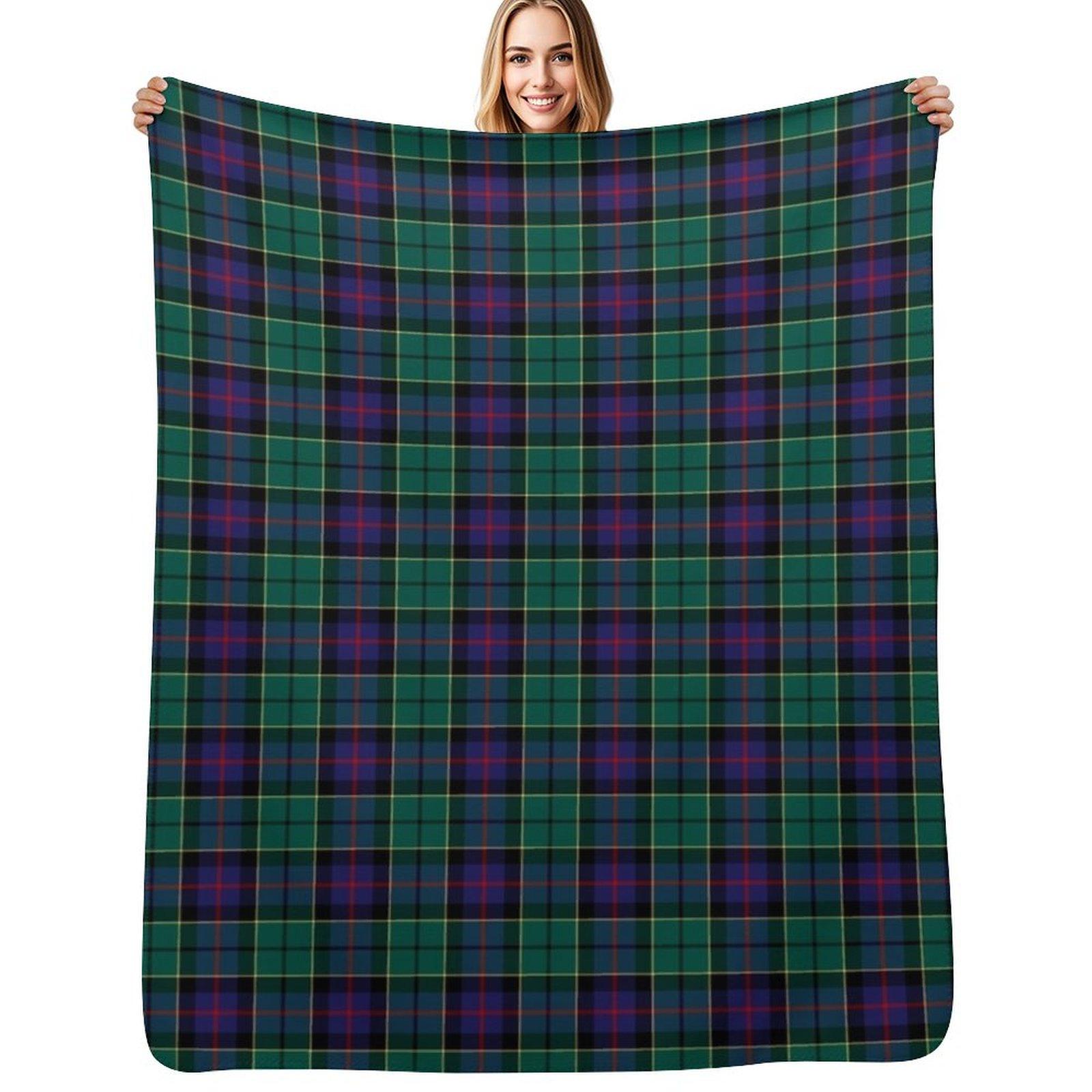 Clan Forsyth Tartan Throw Blanket Flannel Fleece Soft Warm Throw Blanket Size: 75*100cm, Weight: 230 GSM