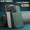 KEYSION Luxury Retro Leather Case for Huawei Nova 11 Pro Soft Silicone+PC Shockproof Phone Back Cover for Huawei Nova 11 10 Pro