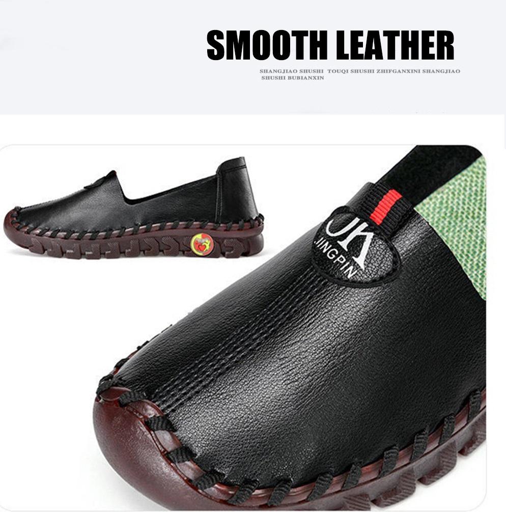 Kalın Tabanlı Babetler Kore Ayakkabıları Kadınlar İçin Rahat Deri Slip On Makosenler Hamile Kadın Geniş Kalıp Ortopedik Ayakkabılar Kadın Loafer'ları
