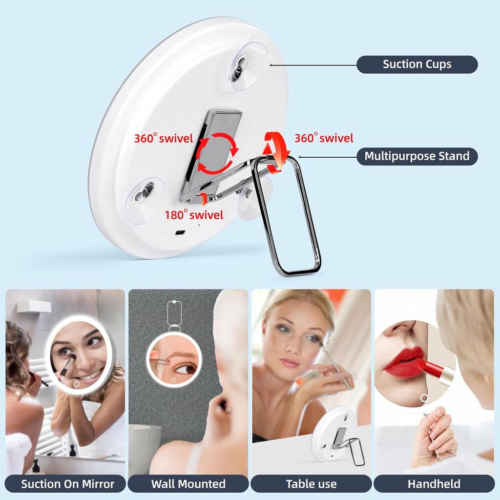 LED Makeup Mirror Lights Tri-colour Dimmable Magnifying For Dresser Bedroom Dormitory Desktop Makeup Refill Mirror Lighting