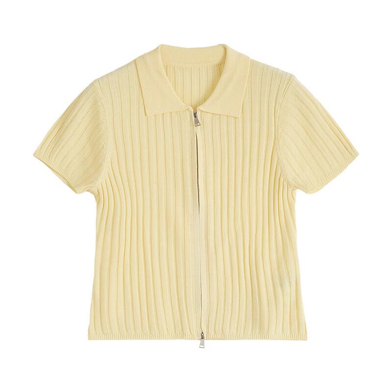 Women's Linen-Feel Slim-Fit Zip Polo Knit Top