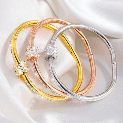 Κλασικό Βραχιόλι Αδιάβροχο Ανοξείδωτο Ατσάλι Λαμπερά Μπαγκέλς για Γυναίκες Δώρο Κοσμήματα