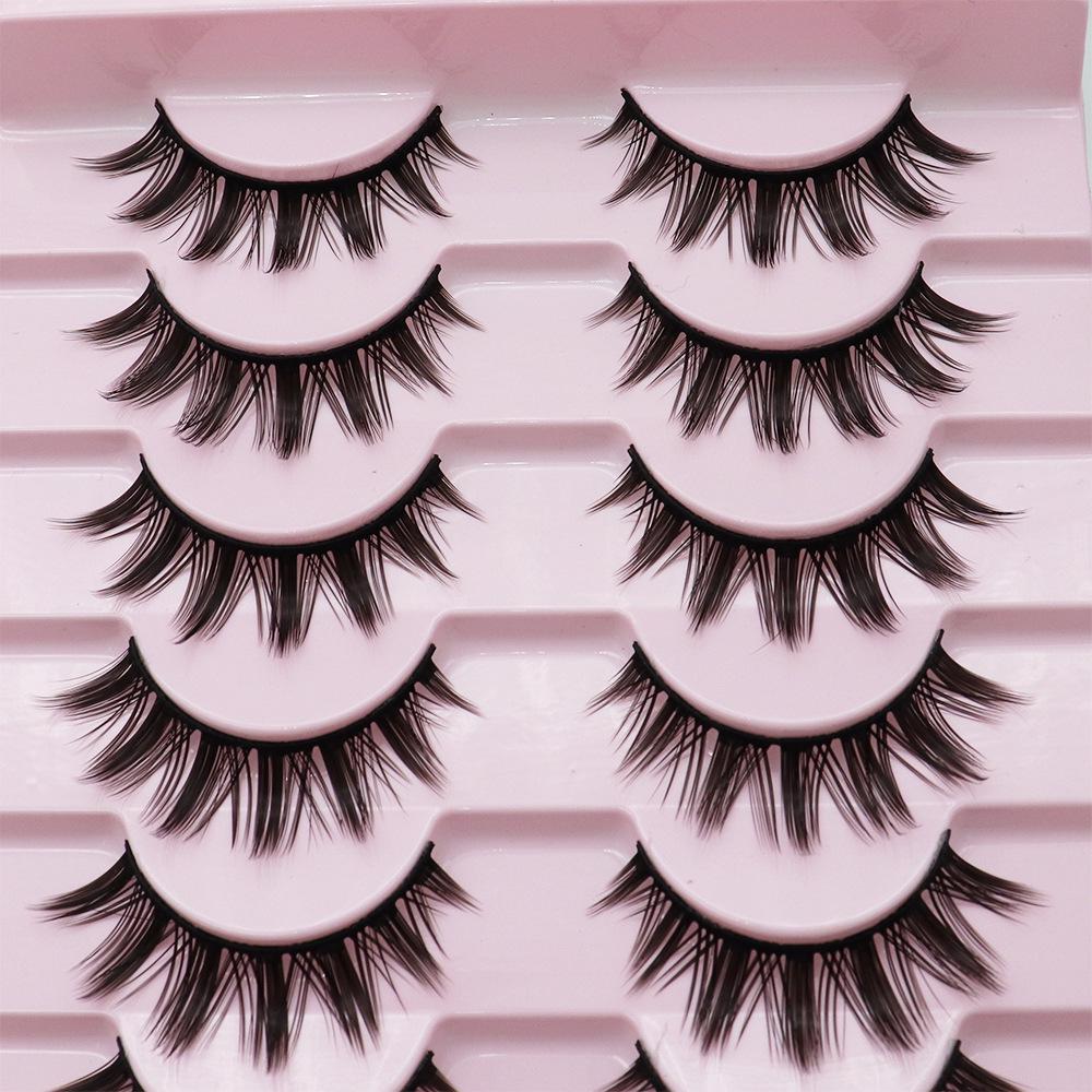 Natural Dense Soft Nude Bridal Eyelashes with Black Hard Stem Support for Daily Wear, Large Capacity