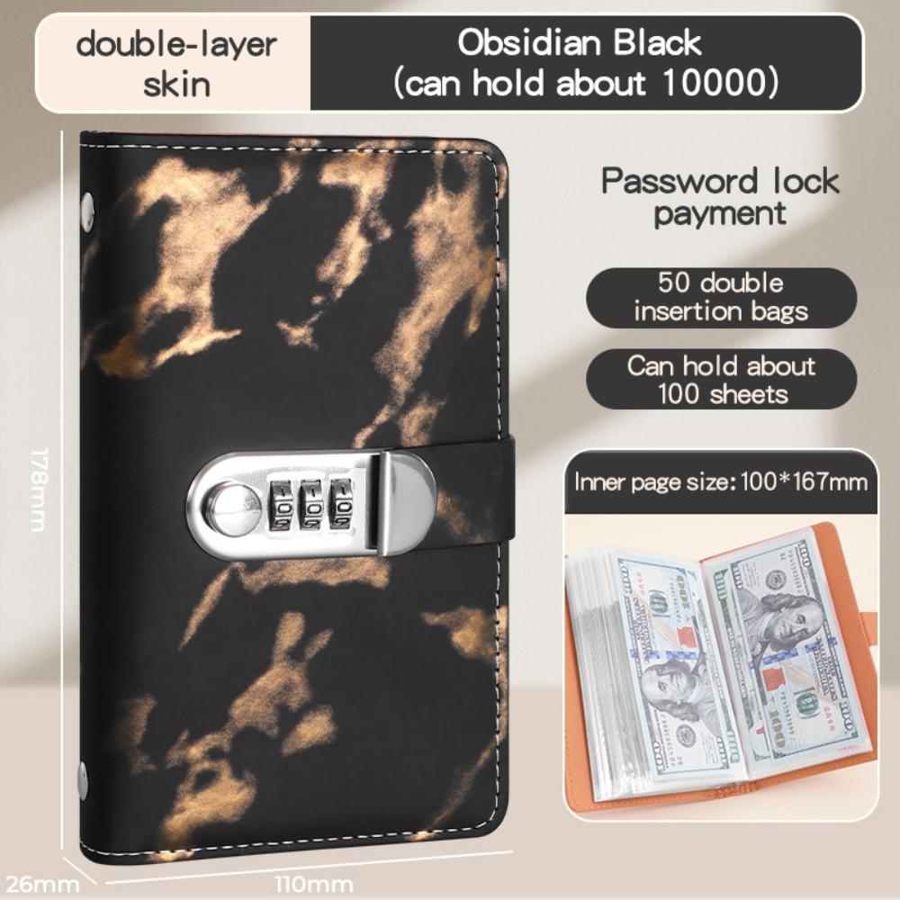 Marble A6 Savings Binder with Password Lock Cash Saving Book New Budget Planner  Budget Planning