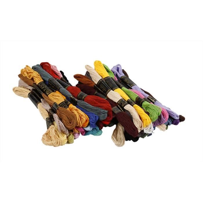 Fil à broder - CREOTIME - Assortiment 6 brins - 100% coton mercerisé - Multicolore - 42 couleurs