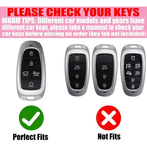 Key Fob Cover With Diamond Keychain Fit For Hyundai Car Key Holder Case Compatible With Hyundai     Sonata Santa Fe Tucson Smart Remote Key