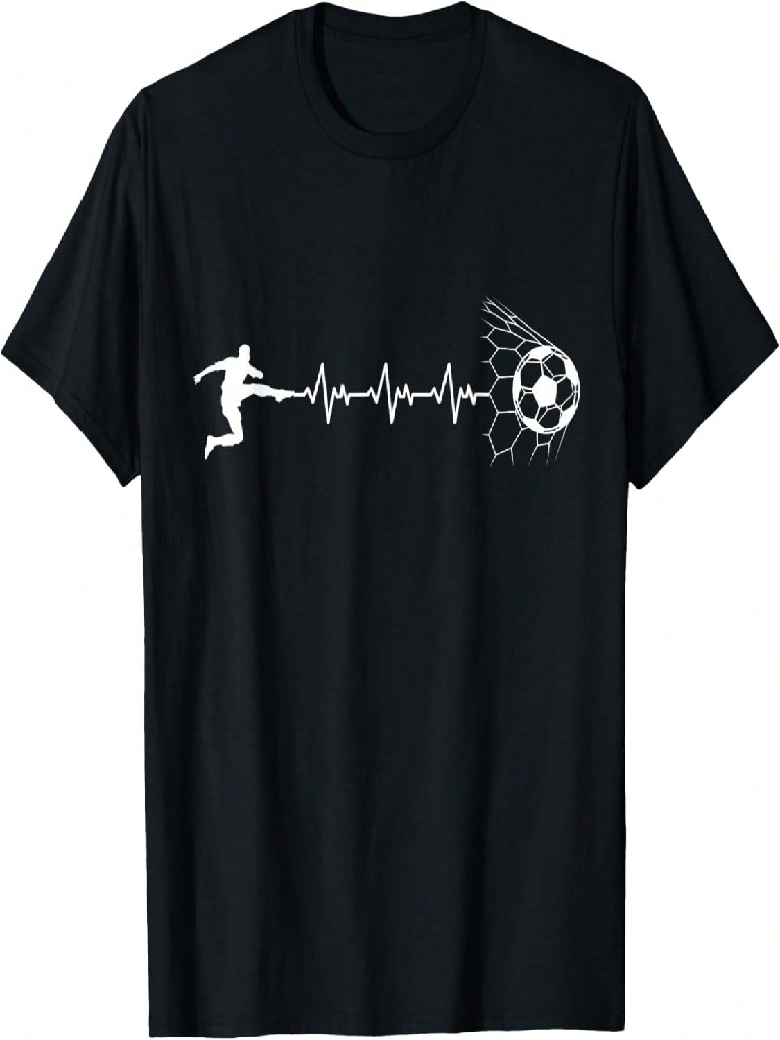 Funny Soccer Player Heart Pulse Graphic Sport Football Fan T-Shirt S разноцветный