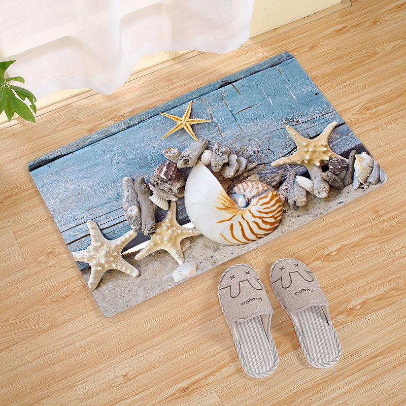 Shell Sea Doormat Bathroom Kitchen Floor Mat Door Rugs Nordic Beach Starfish Carpet Non-Slip Mat 3 Sizes Felpudo Paillasson
