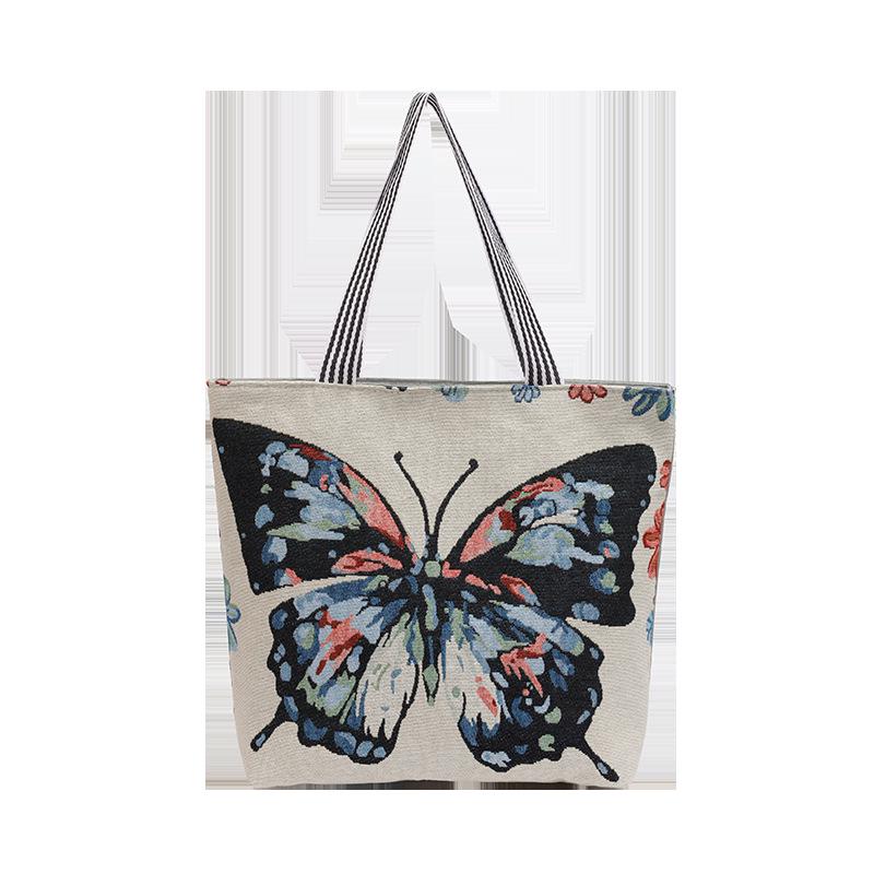 Goldfaden Canvas Tragetasche - Damen Cartoon Schulterhandtasche